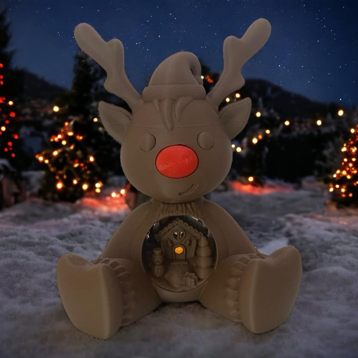 Red Nose Reindeer Figurine Holiday Decoration Ornaments christmas decorations