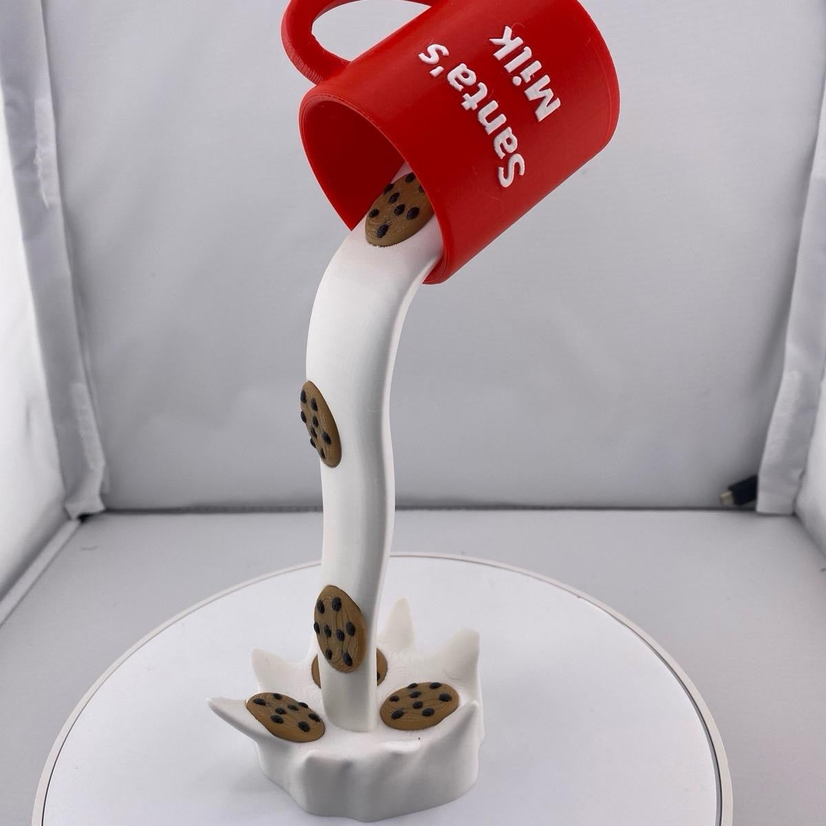 Santa’s Spilled Milk Figurine Decoration 3D Printed