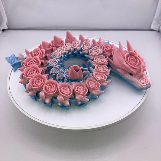 Articulating 3D Printed Rose Dragons Decoration Figurines