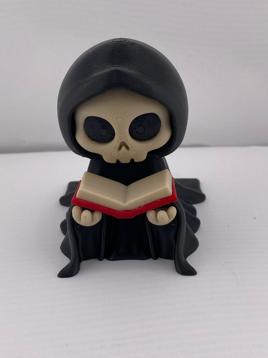 Grim Reaper Reading A Book Halloween Figurine