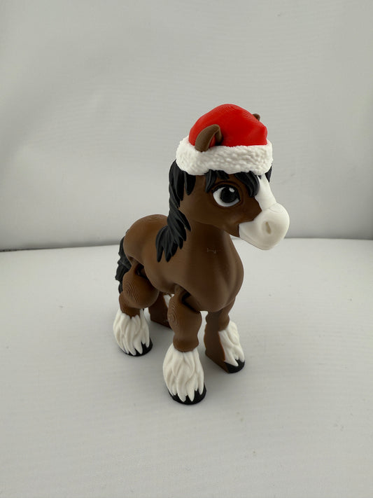 Moveable Christmas Hat Clydesdale Horse