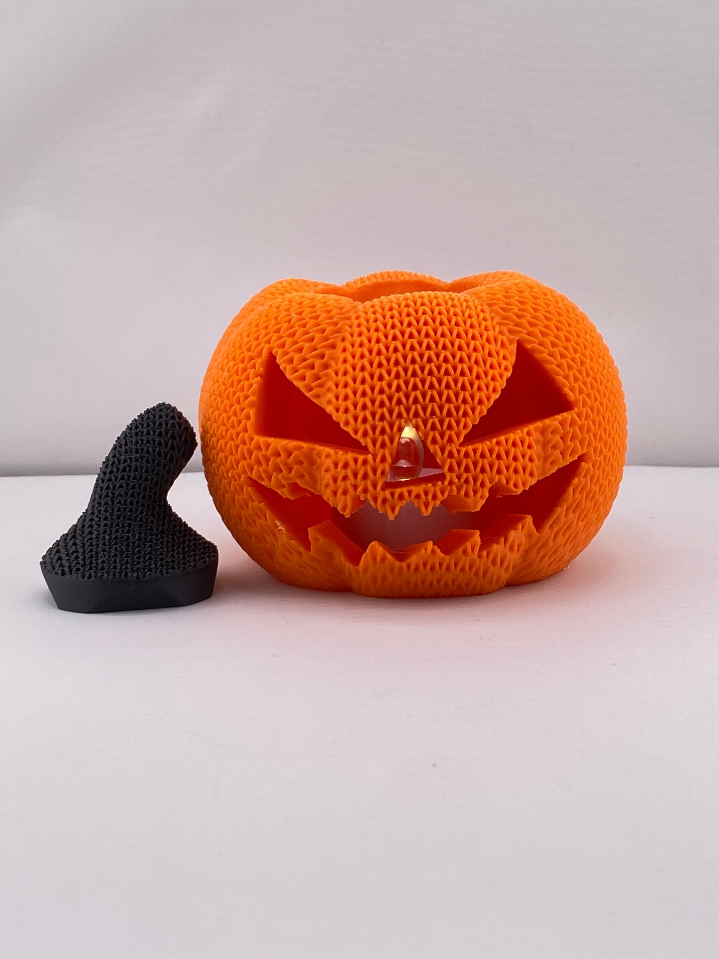 LED Light Up Halloween Crochet Jack-O-Lantern Decoration