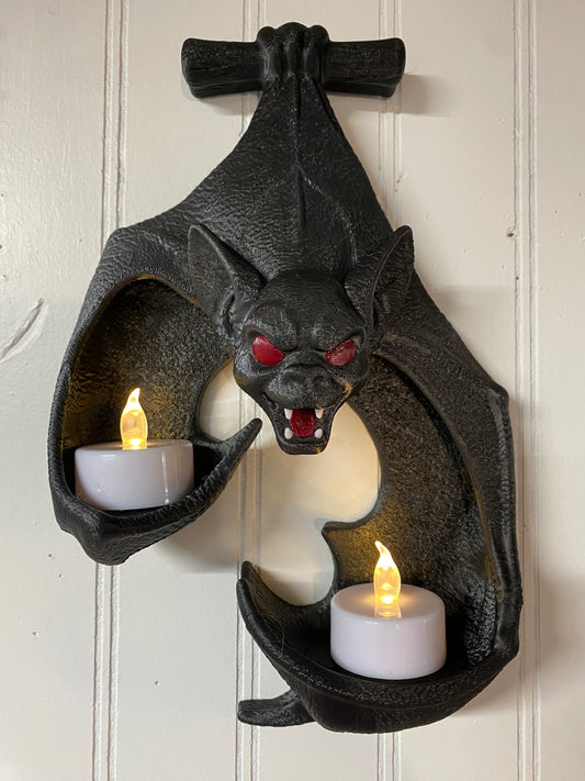 Halloween Bat Wall Mounted LED Candle Holder