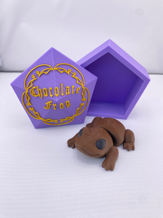 HP Chocolate Articulated Frog Figurine With Container