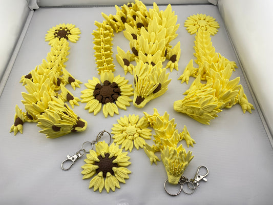 Sunflower Dragon Figurine Decoration 3D Printed
