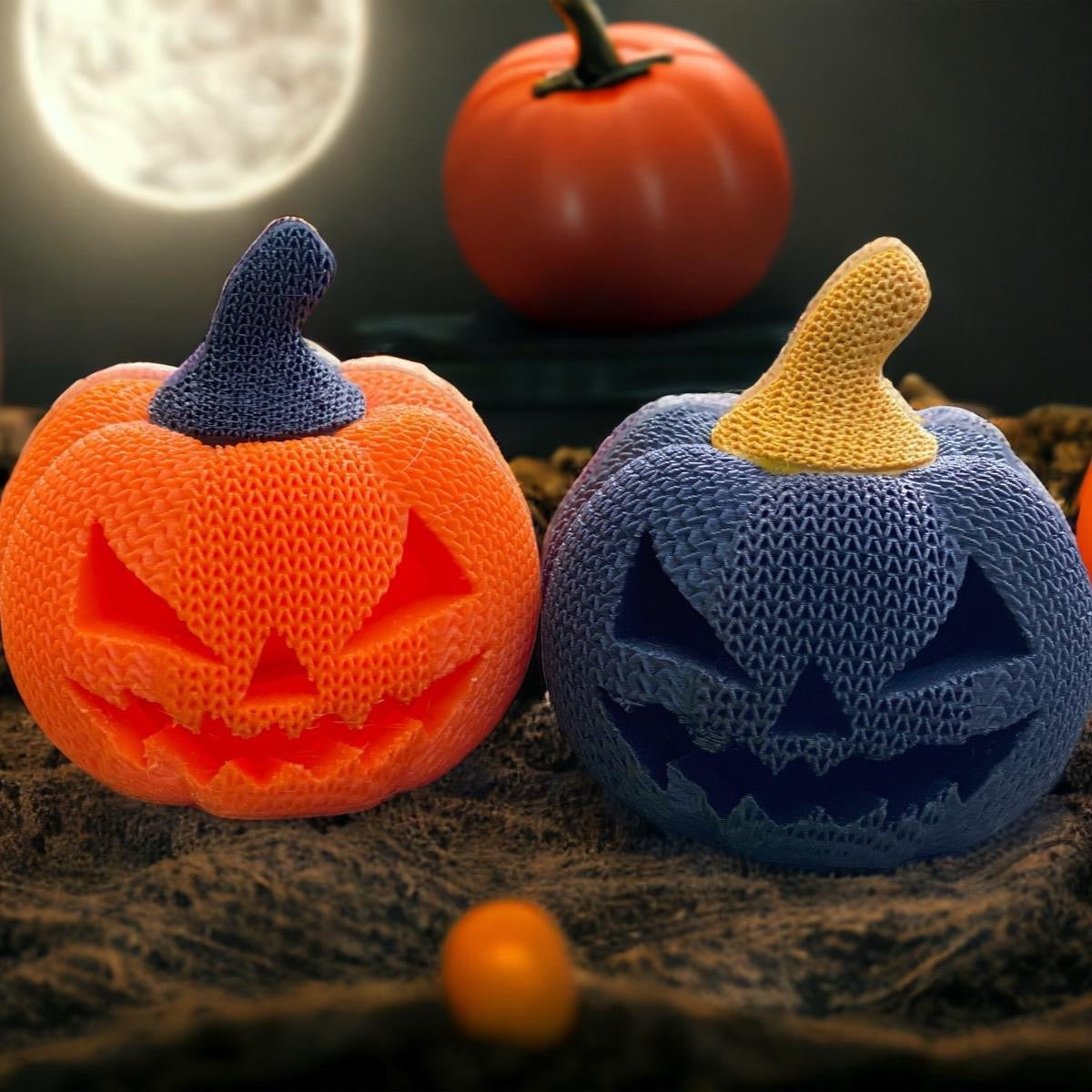 LED Light Up Halloween Crochet Jack-O-Lantern Decoration