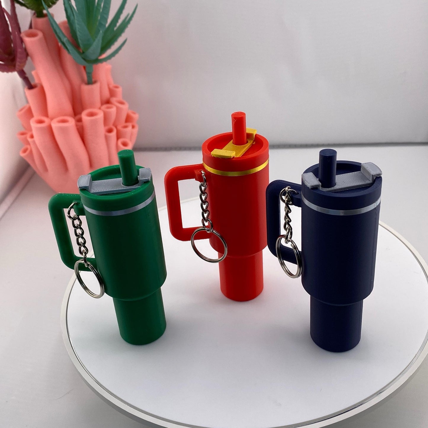 Tumbler Lip Balm Holder Keychain Figurine