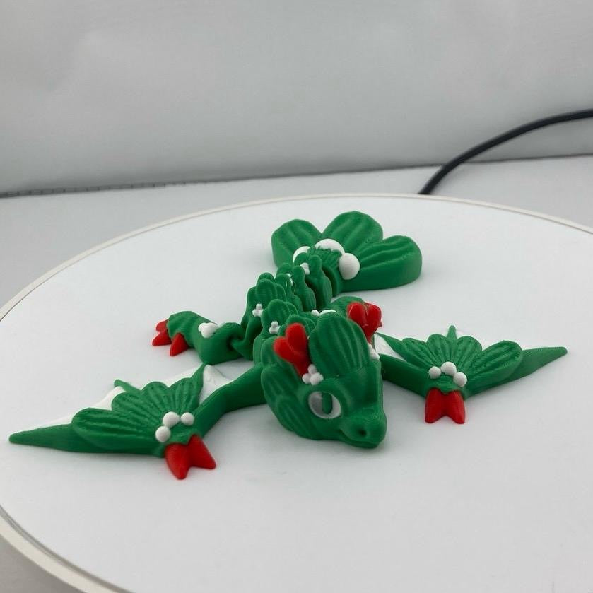 Mistletoe Dragon Wyvern Figurine Decoration - Perfect for Home and Office Decor