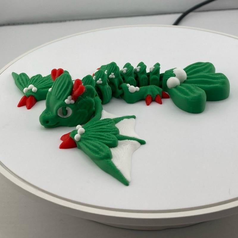 Mistletoe Dragon Wyvern Figurine Decoration - Perfect for Home and Office Decor