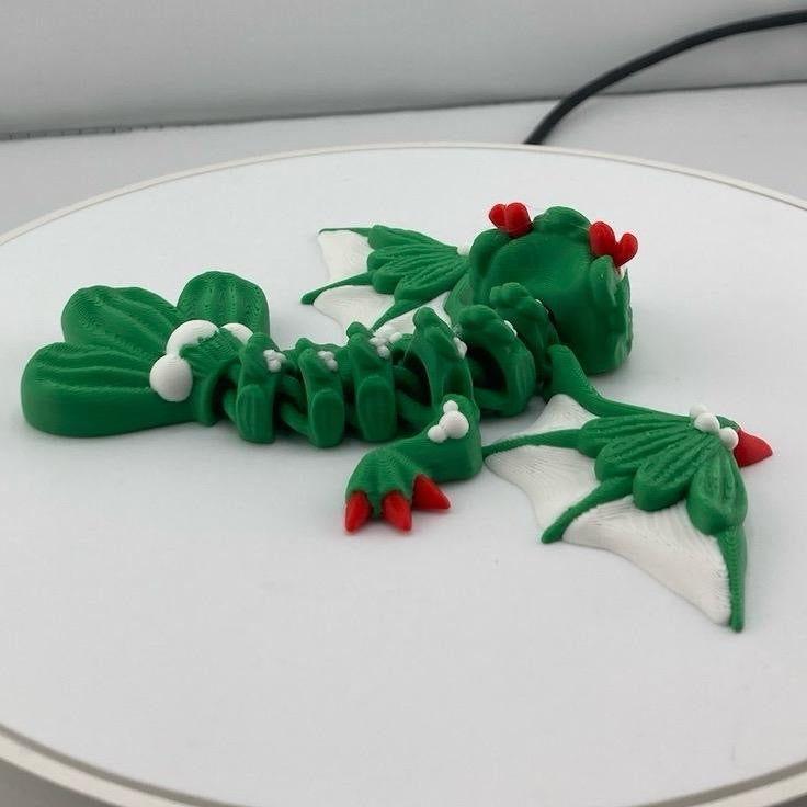 Mistletoe Dragon Wyvern Figurine Decoration - Perfect for Home and Office Decor