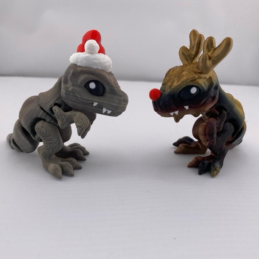 Mini Holiday T-Rex Figurine Decoration