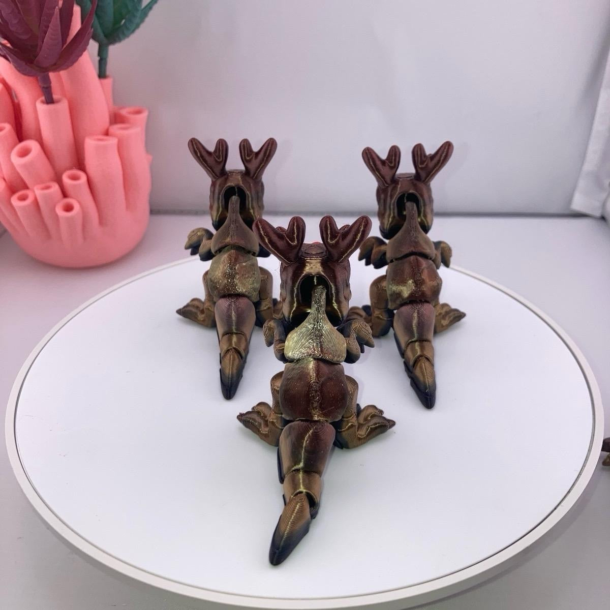 Mini Holiday T-Rex Figurine Decoration