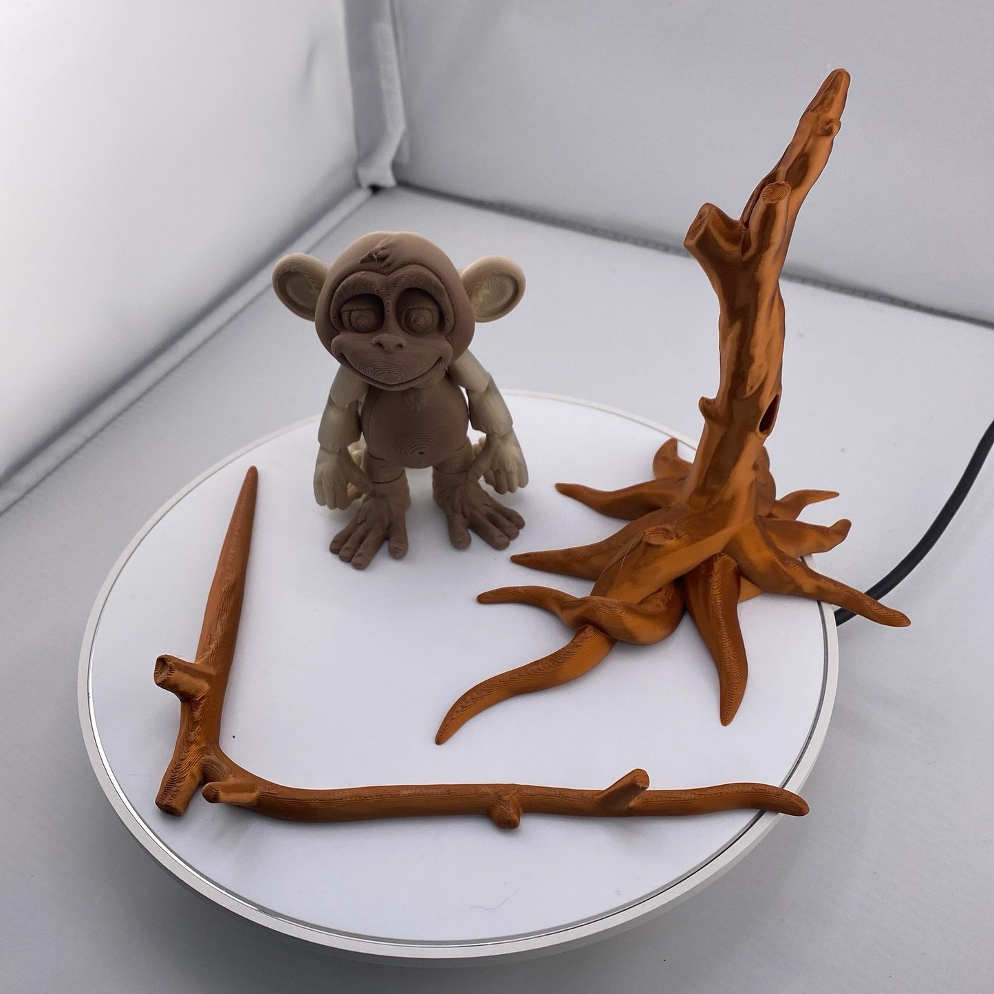 Hanging Tree Monkey Figurine With Tree Stand Decoration