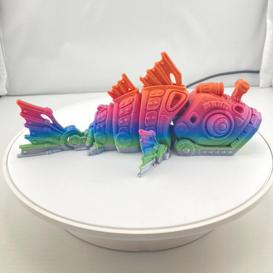 Cyborg Articulating Flexi Fish Figurine Decoration