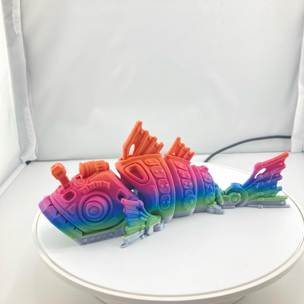 Cyborg Articulating Flexi Fish Figurine Decoration