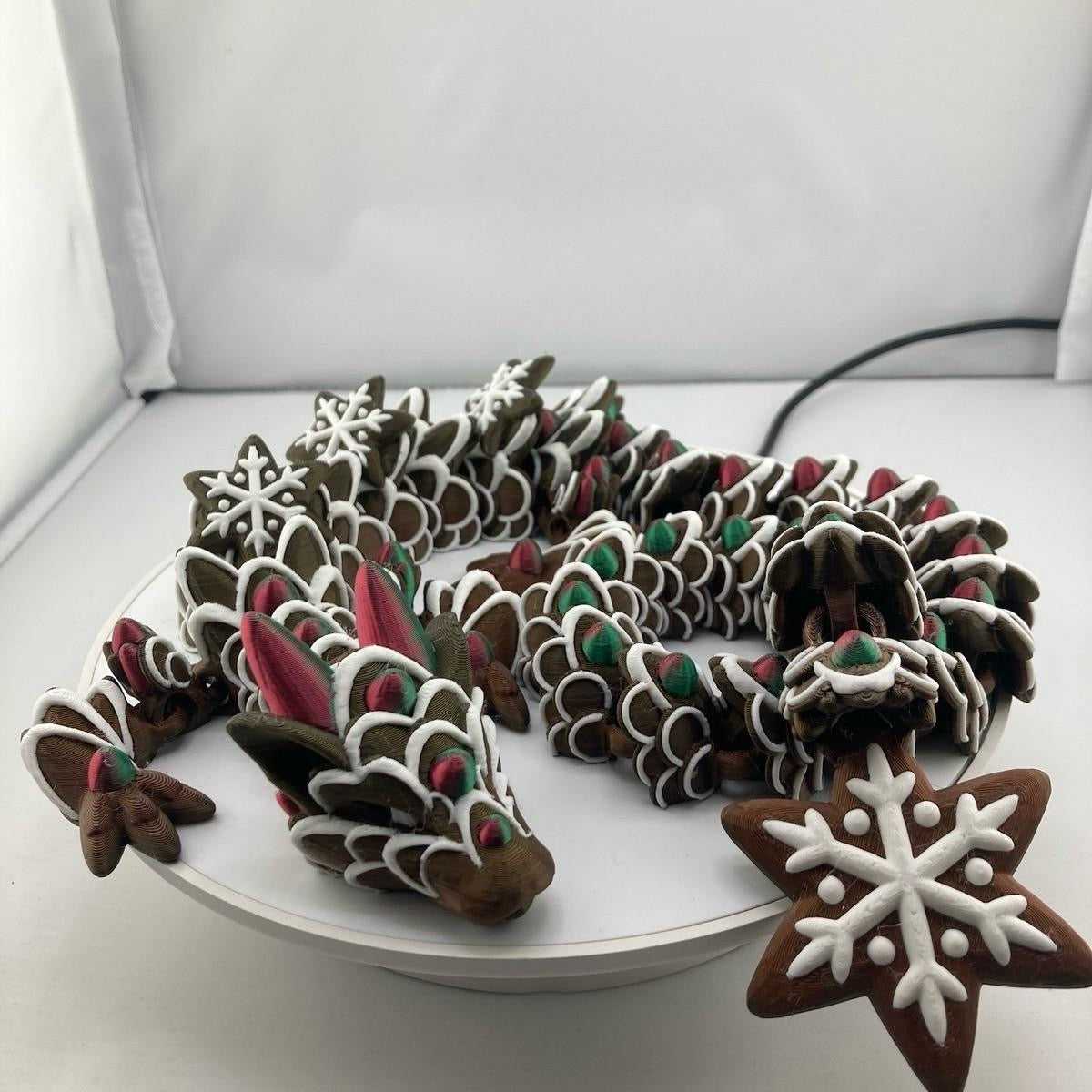 Gingerbread Dragon Christmas Figurine Decoration Ornaments