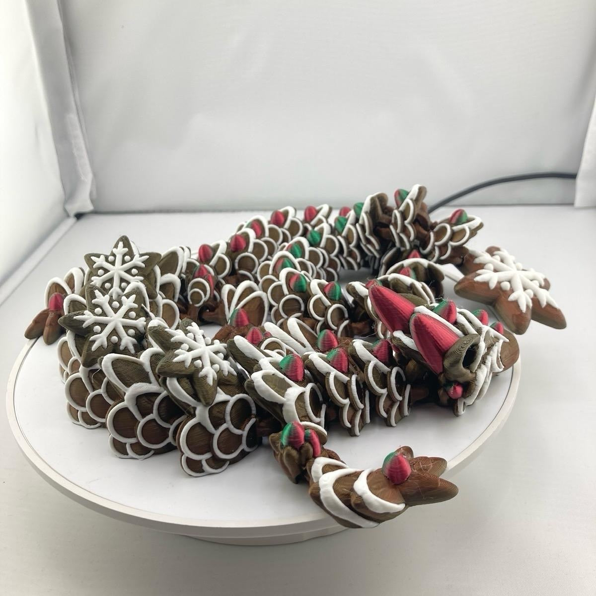 Gingerbread Dragon Christmas Figurine Decoration Ornaments