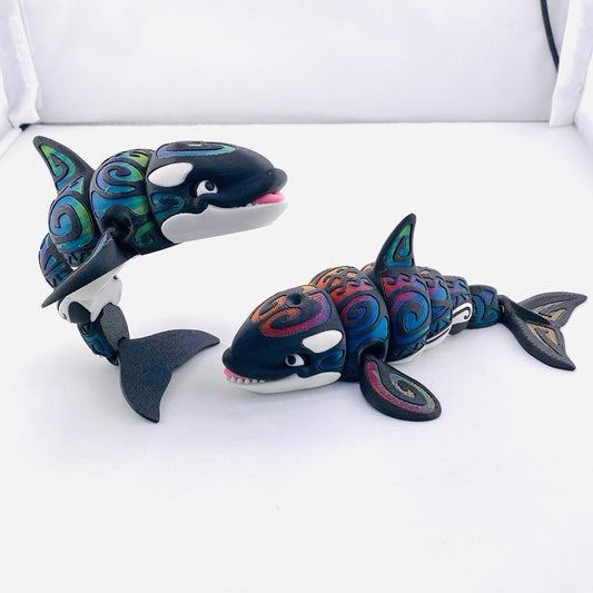 Tattooed Orca Whale Figurine statue collection