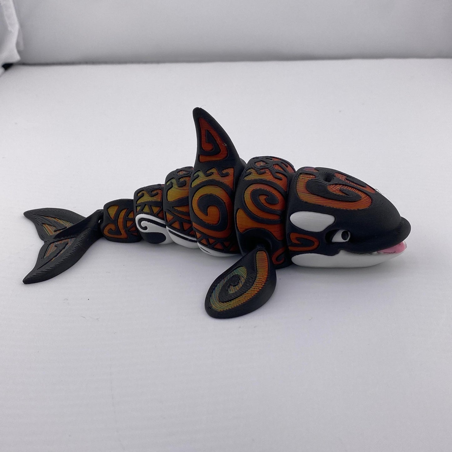 Tattooed Orca Whale Figurine statue collection