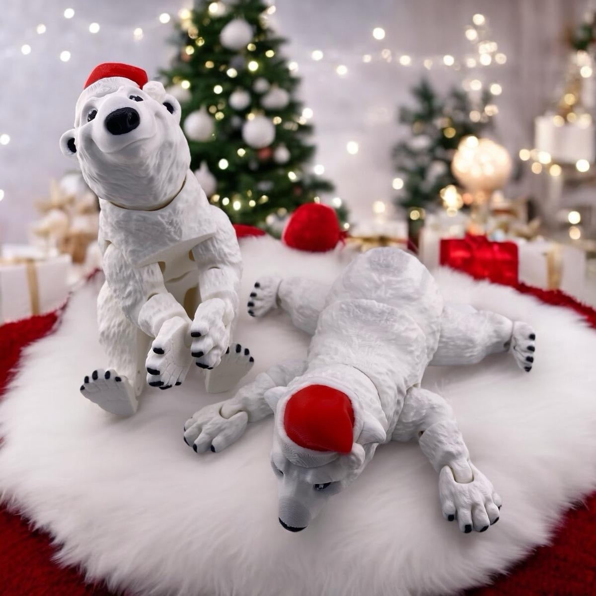 Christmas Polar Bear Figurine Decoration Holiday Gift Ornaments
