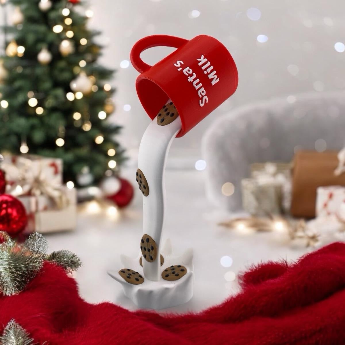 Santa’s Spilled Milk Figurine Decoration 3D Printed