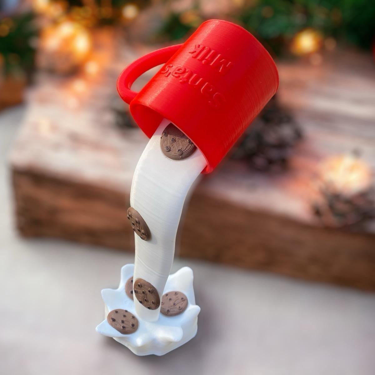 Santa’s Spilled Milk Figurine Decoration 3D Printed