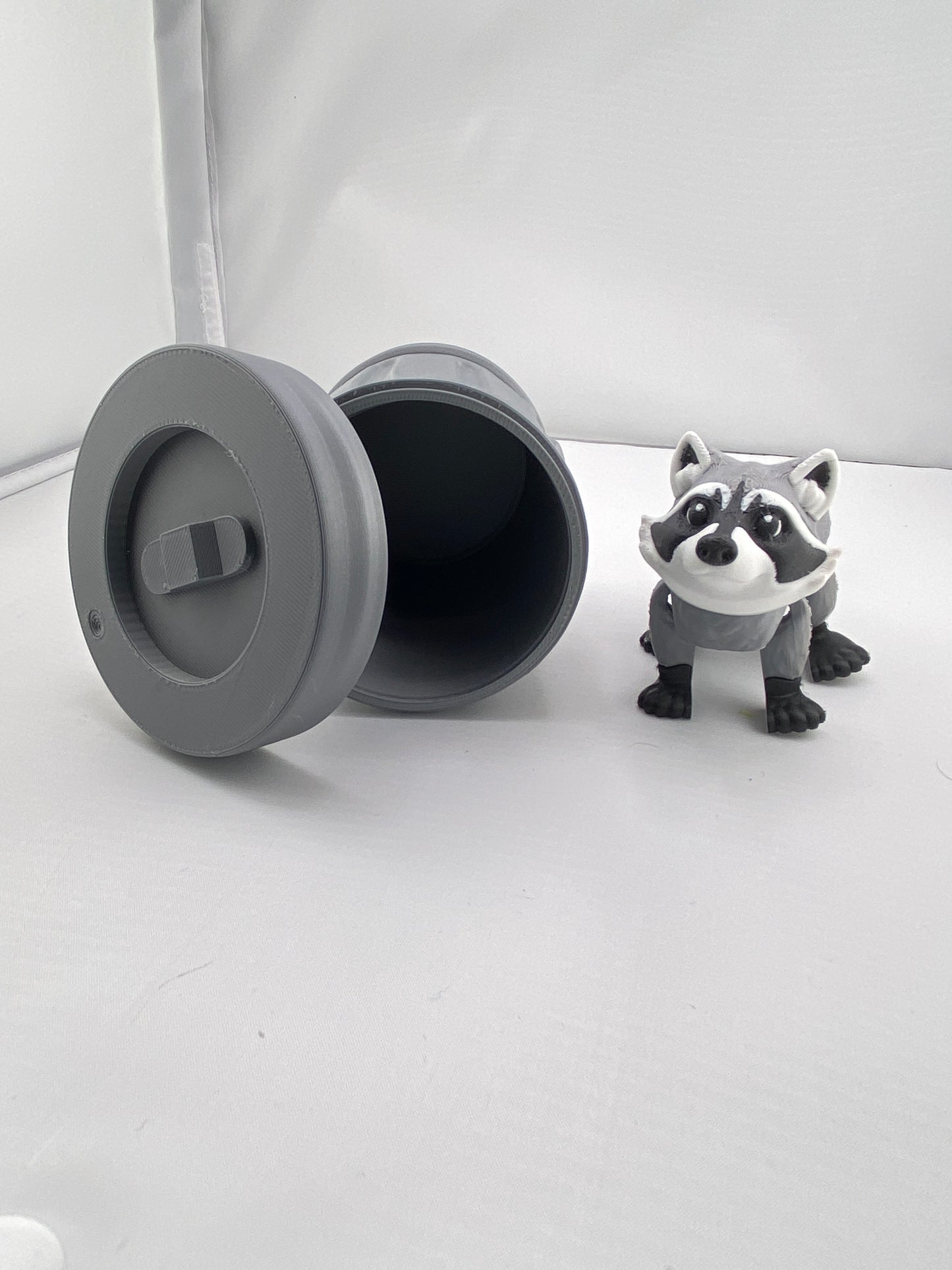 Trash Panda Racoons in Trash Can Figure Decoration