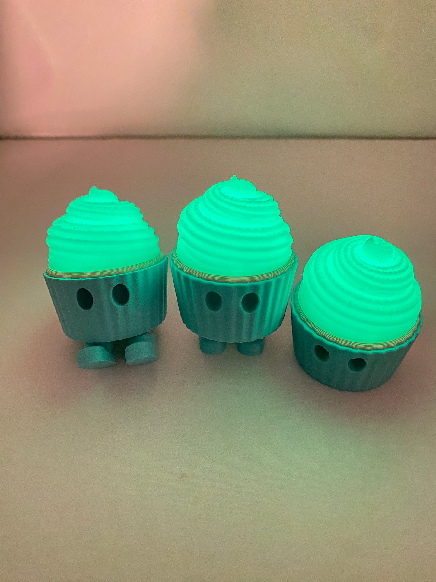 Glow In The Dark Mini Cupcake Figurine Decoration