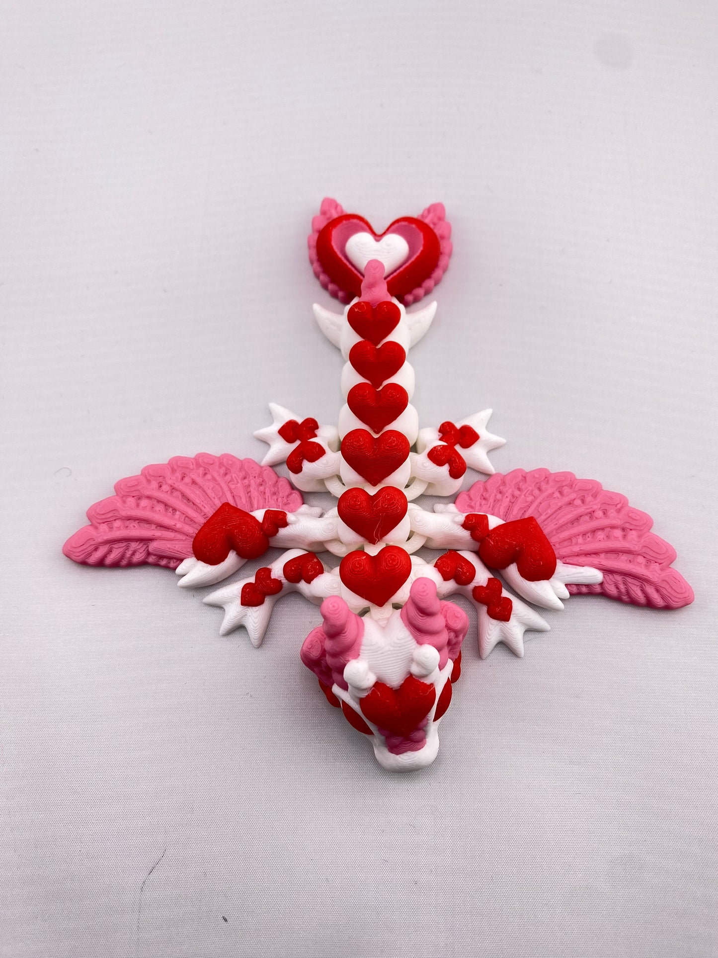 Tiny Love Dragon,Valentines Day,Fidget Figurine,Anniversary Gift,Birthday Present,Cinderwing3d,3D Printed,Dungeons,Hearts,Wings,Living Room Decor