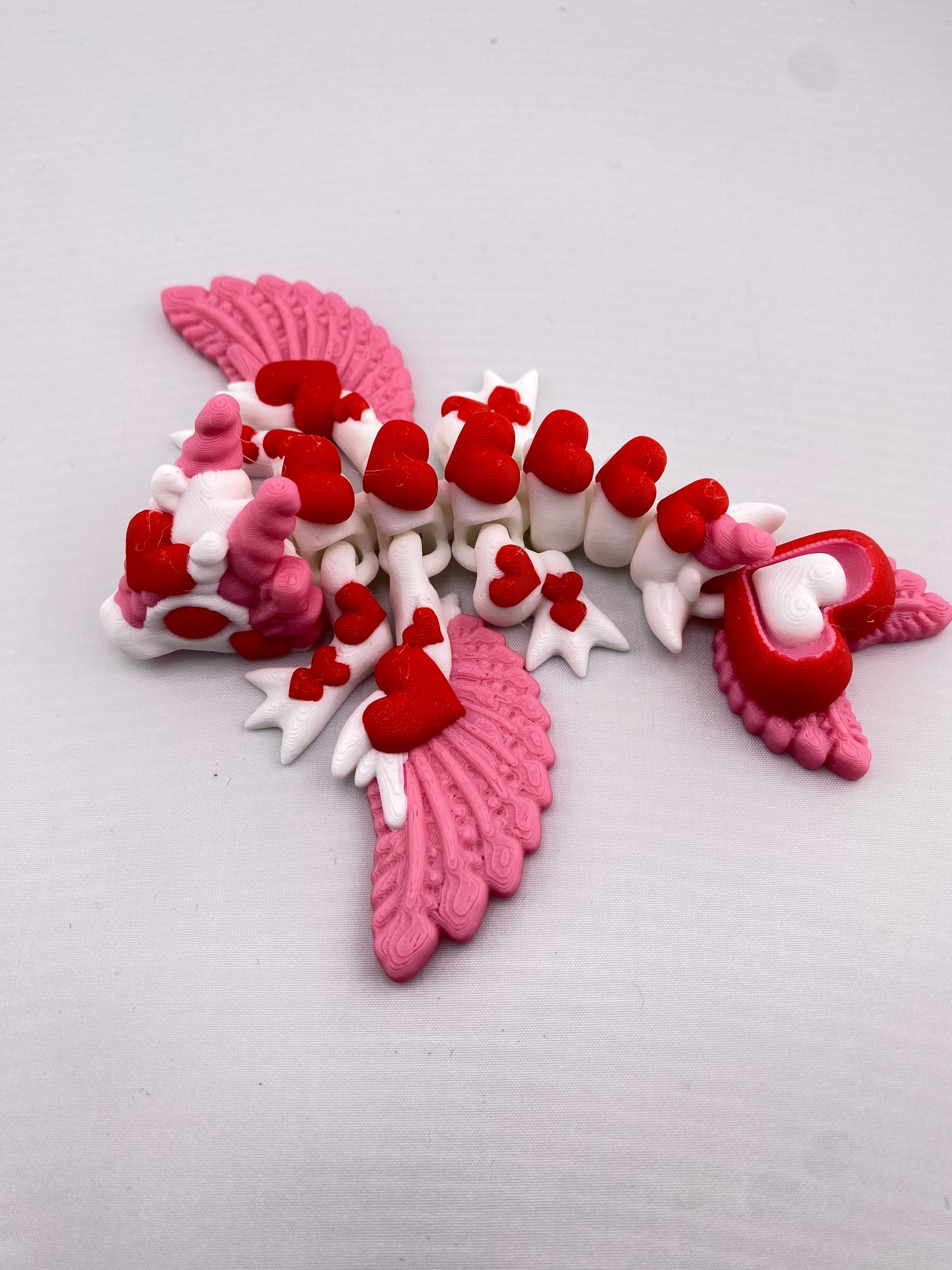 Tiny Love Dragon,Valentines Day,Fidget Figurine,Anniversary Gift,Birthday Present,Cinderwing3d,3D Printed,Dungeons,Hearts,Wings,Living Room Decor