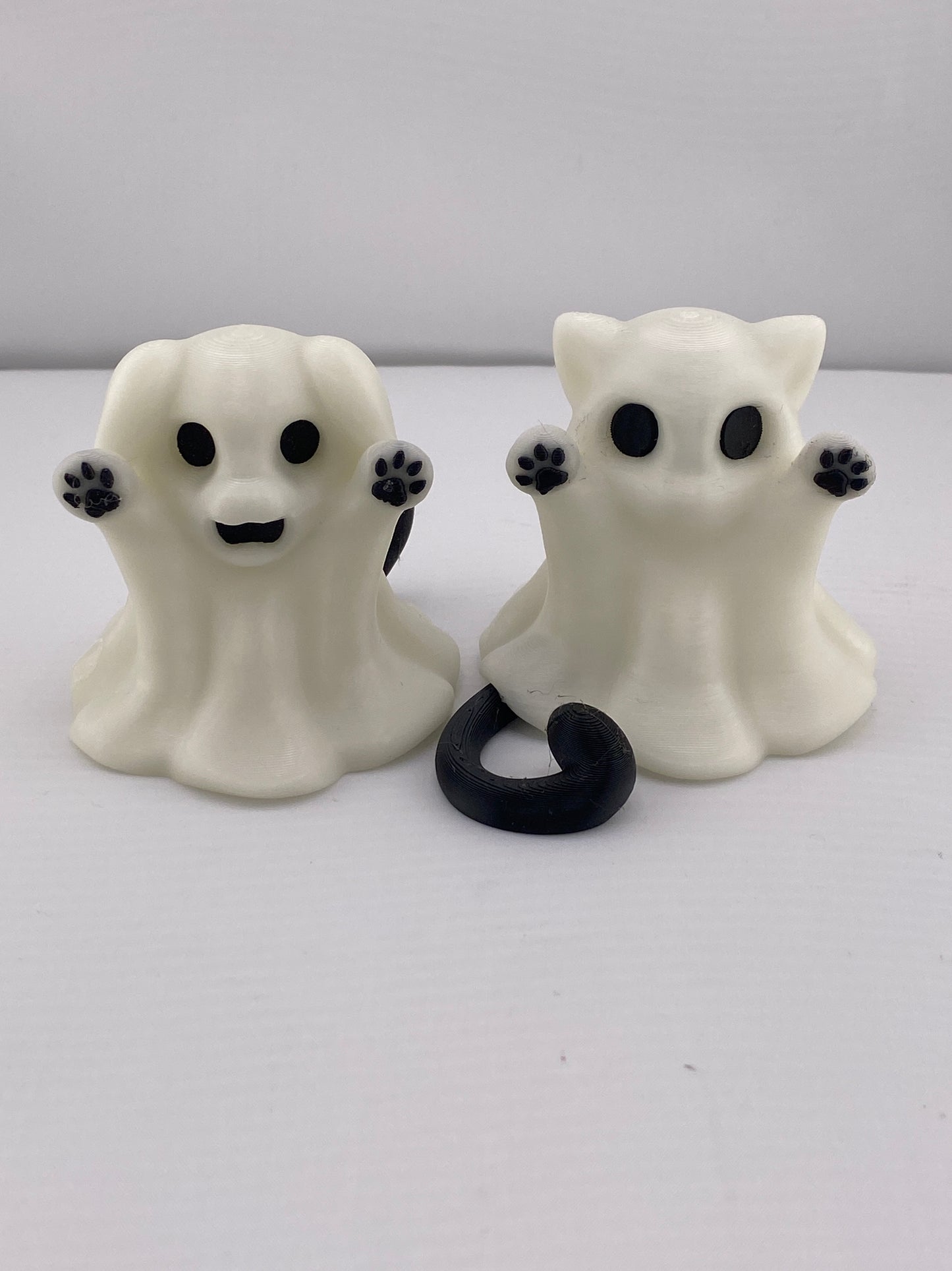 Glow In The Dark Ghost Dog or Cat - Halloween Figurine Decor