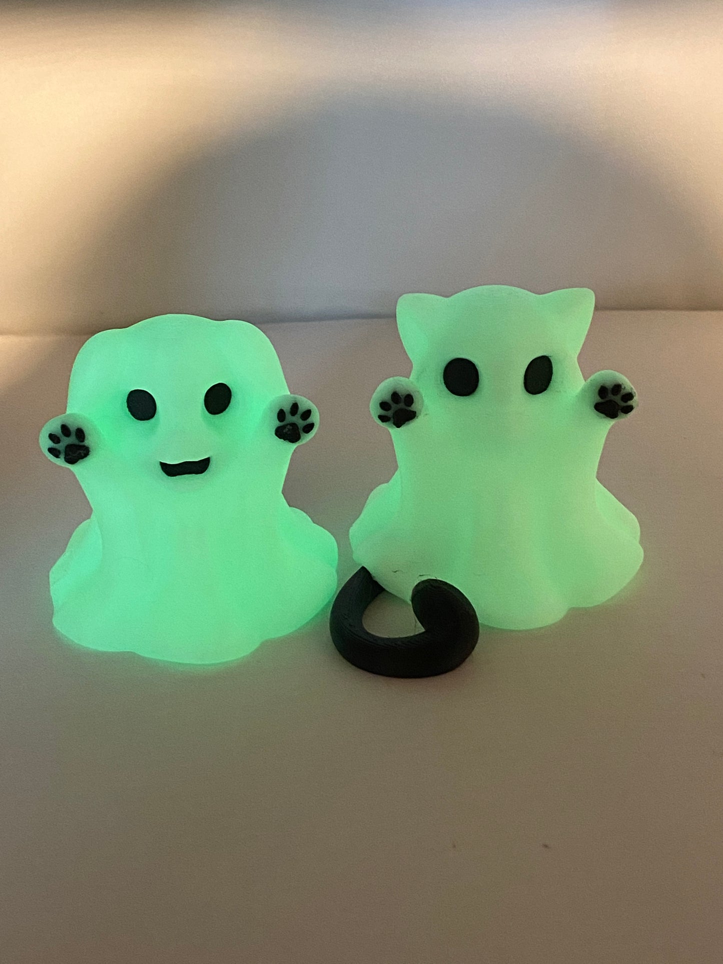 Glow In The Dark Ghost Dog or Cat - Halloween Figurine Decor