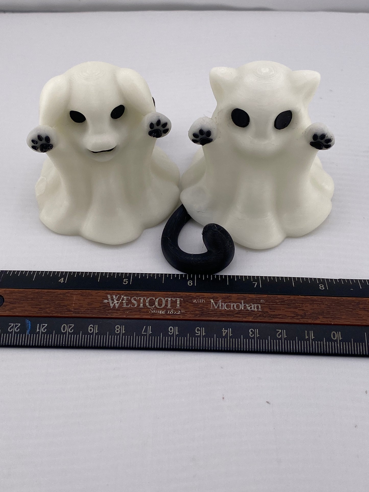 Glow In The Dark Ghost Dog or Cat - Halloween Figurine Decor